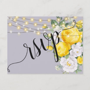 Elegant Rustik belysning Gul Flo RSVP-inbjudan Inbjudan Vykort