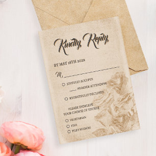 Elegant rustik blommig bröllops-RSVP-kortdesign OSA Kort