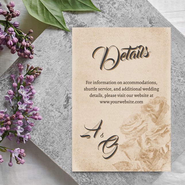 Elegant rustik blommig bröllopsföljekort tilläggskort (Elegant Rustic Floral Wedding enclosure card)