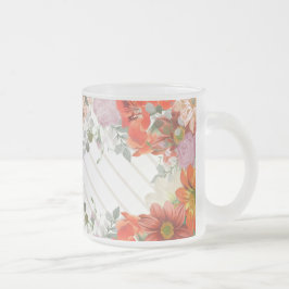 Elegant rustik blomster frostad glasmugg