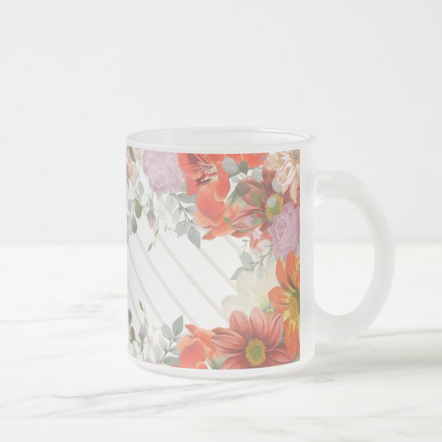 Elegant rustik blomster  frostad glasmugg (Höger)