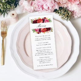 Elegant rustik blomsterhändelsemeny meny