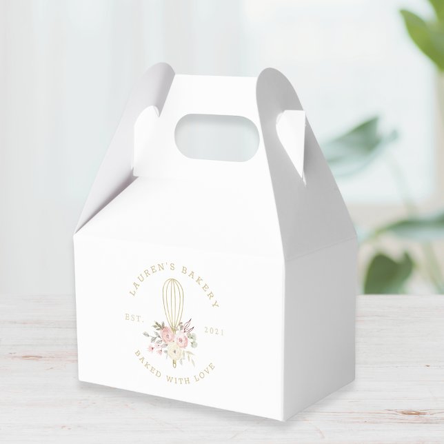 Elegant rustik blomsterlogotyp för hembageri presentaskar (Skapare uppladdad)