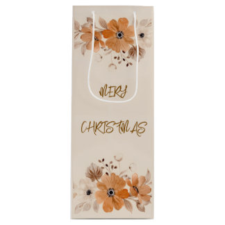 Elegant Rustik Boho Blommig Jul Vinskänkspresentfö