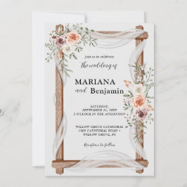 Elegant Rustik Bröllopsblomma Inbjudningar