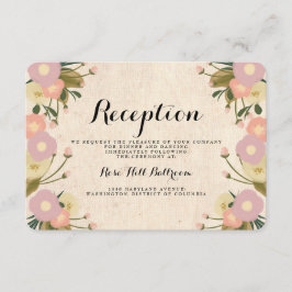 Elegant Rustik Bröllopsreception med Akvarellblomm Tilläggskort