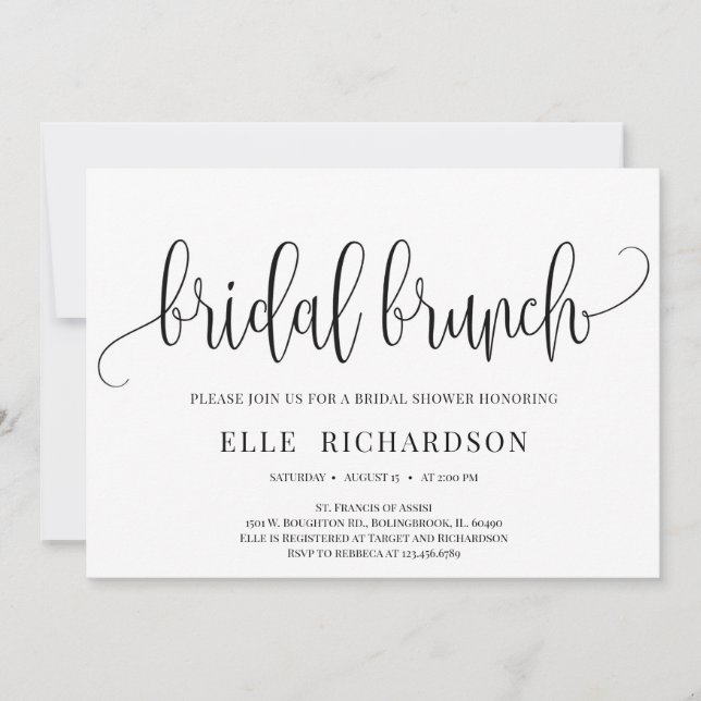 Elegant Rustik calligraphy lettering möhippa brunc Inbjudningar (Framsida)