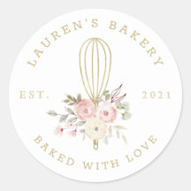 Elegant Rustik Floral Hem Bakery Logotyp