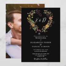 Elegant Rustik Floral Hjärtfoto Bröllop