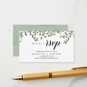 Elegant Rustik Grönska, RSVP Påminnelse Tilläggskort