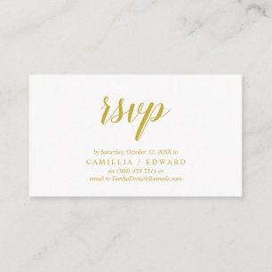 Elegant Rustik, Guldskrift, RSVP svara Tilläggskort