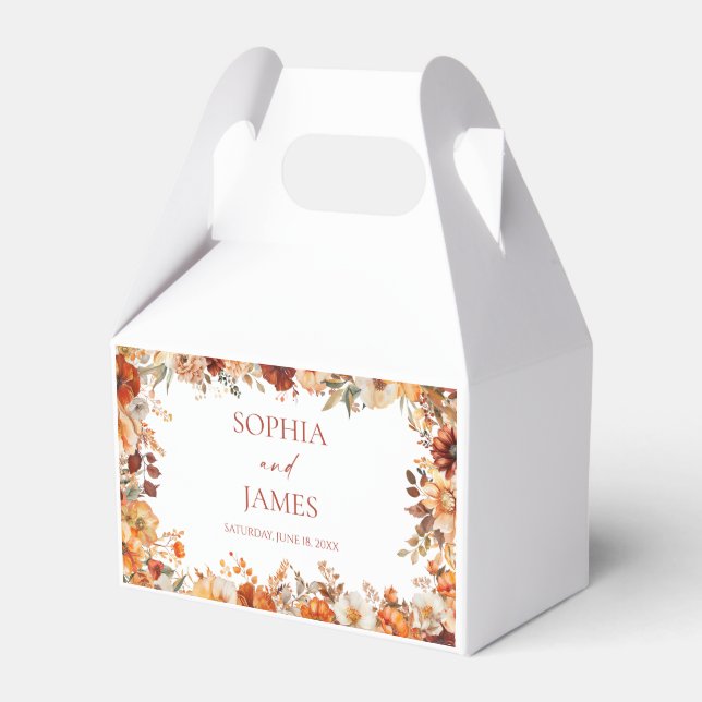 Elegant Rustik Höst Bröllop Presentaskar (Framsidan Sidan)