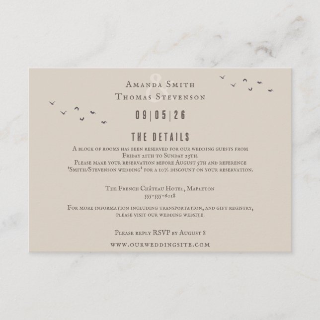 Elegant rustik höstlandskapsbröllop tilläggskort (Framsida)