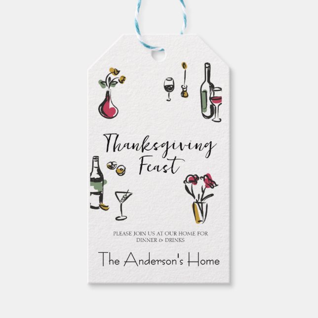 Elegant rustik julmiddag presentetikett (Framsidan)