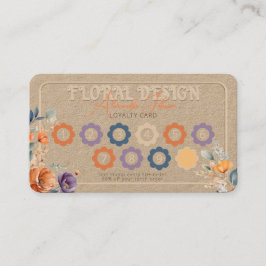 Elegant Rustik Kraft Boho Blommig Design Präglad Lojalitetskort