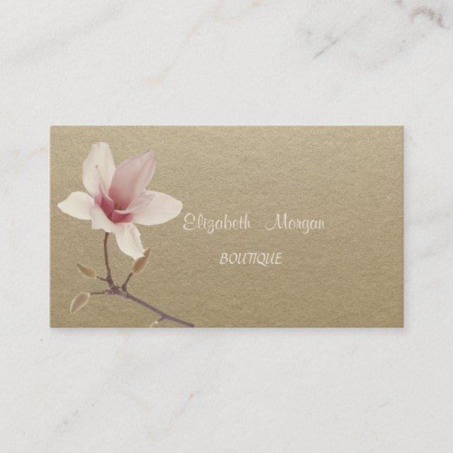 Elegant Rustik, Kraft, Magnolia Visitkort (Framsida)