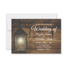 Elegant Rustik Lantern Ljus Bröllop-kort