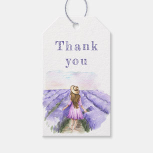 Elegant rustik lavendel Provence blommor lila  Presentetikett