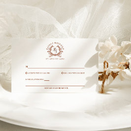 Elegant Rustik Monogram Botanisk Vapen Bröllop OSA Kort