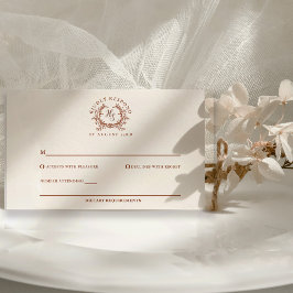 Elegant Rustik Monogram Krönings Bröllop OSA Kort