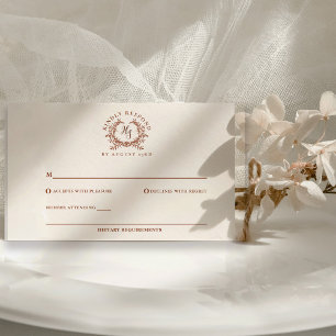 Elegant Rustik Monogram Krönings Bröllop OSA Kort
