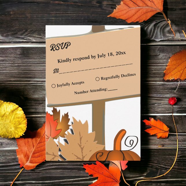 Elegant Rustik Pumpor Höstblad Höst Bröllop OSA Kort (Skapare uppladdad)