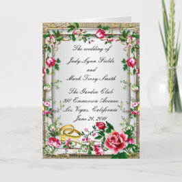 Elegant Rustik Röd Roser Programkort Program