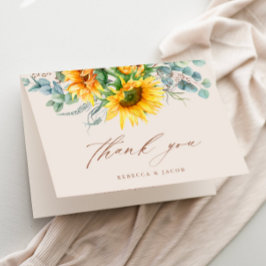 Elegant Rustik Solros Bröllopsdusch Tack Kort