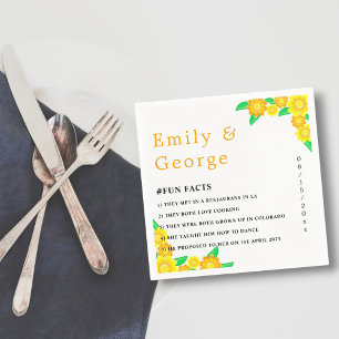 Elegant Rustik Solros Sommar Blommig Bröllop Pappersservett