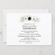 Elegant Rustik Svart och Vitt Blommigt Efter Bröll