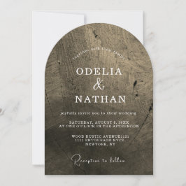 Elegant rustik textur av trästruktur välvd bröllop inbjudningar