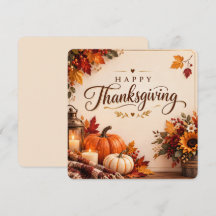 Elegant Rustik Thanksgiving Deko Kort