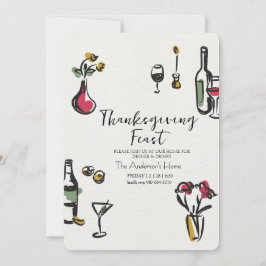 Elegant Rustik Thanksgiving Middag Inbjudningar