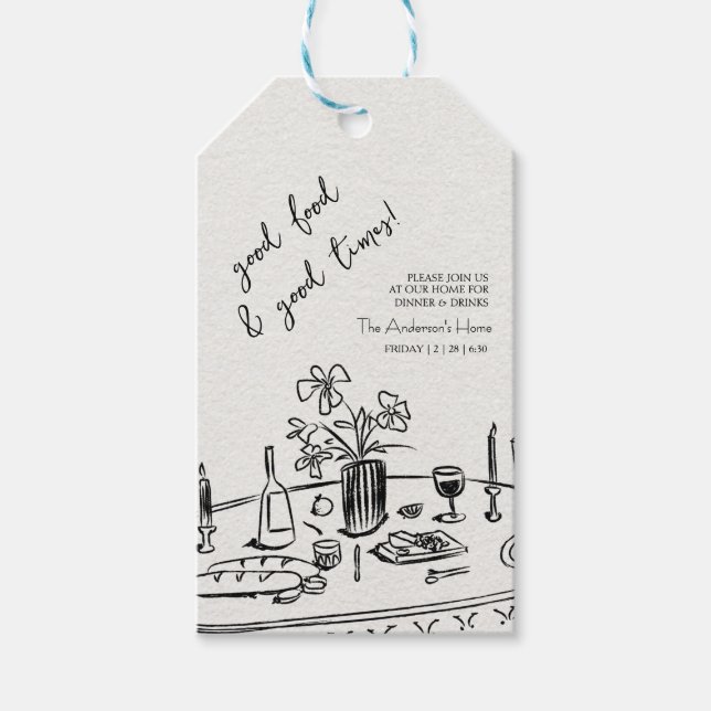 Elegant rustik Thanksgiving-middag Presentetikett (Framsidan)