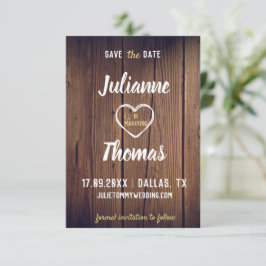 Elegant rustik typografi Inget foto Bröllop Spara Datumet