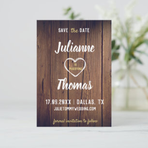 Elegant rustik typografi Inget foto Bröllop Spara Datumet