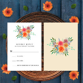 Elegant rustik vattenfärg blommande bröllops-RSVP- OSA Kort