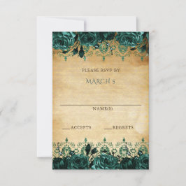 Elegant rustik vintage grön blomster OSA kort