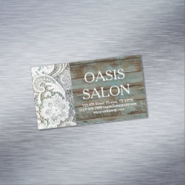 elegant Rustip land, vit snöre, blått laduvirke Visitkortmagnet