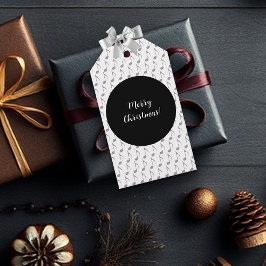 Elegant Rutiga Noter God Jul Presentetikett