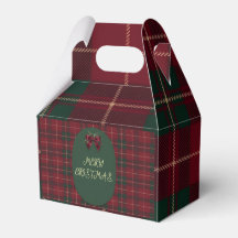 Elegant rutmönstrad julfirande presentfavor