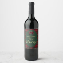 Elegant rutmönstrad julfirande vin