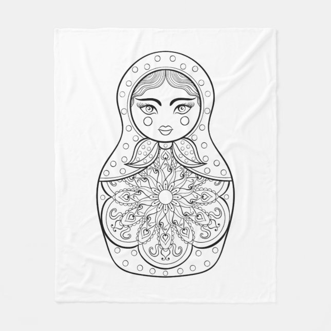 Elegant rysk docka fleecefilt (Framsidan)