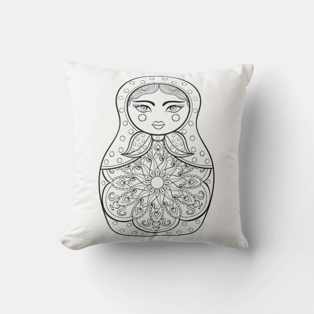 Elegant rysk docka kudde (Framsida)