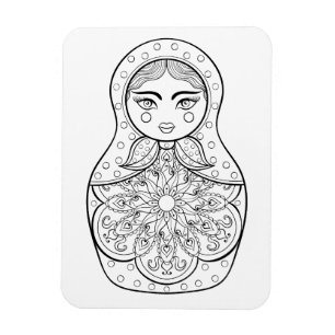 Elegant rysk docka magnet