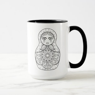 Elegant rysk docka mugg