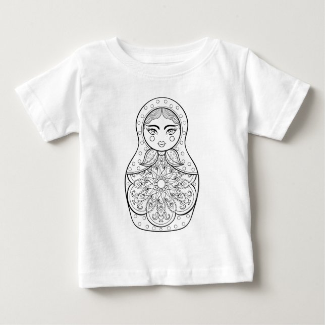 Elegant rysk docka t shirt (Framsida)