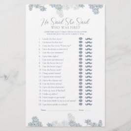 Elegant sa att hon sa Dusty Blue Shower Game