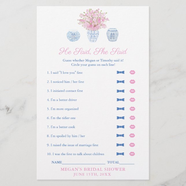 Elegant sa att hon sa Möhippa-spelkort (Framsida)