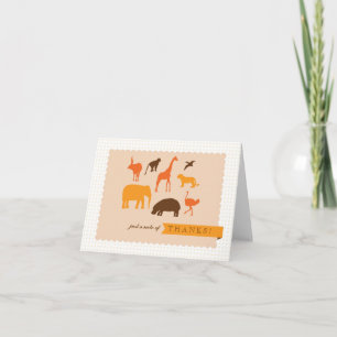 Elegant Safari Animals Baby Shower Tack för ditt k Kort